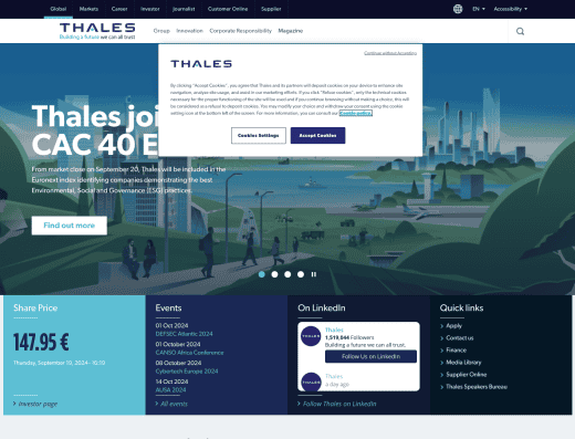 Picture of  company website