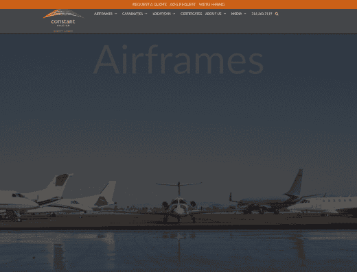 Picture of Constant Aviation company website
