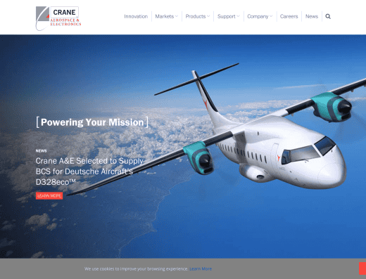 Picture of Crane Aerospace & Electronics company website
