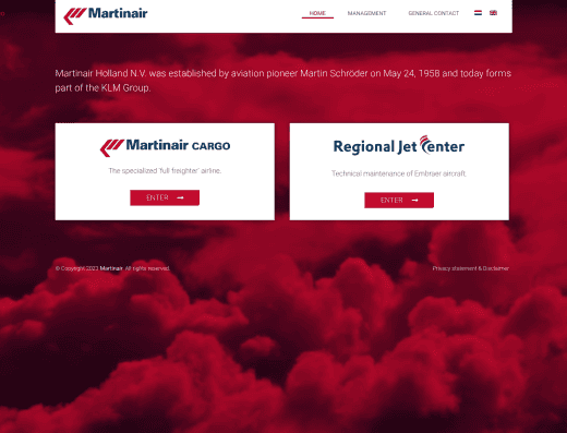 Picture of Martinair Inc company website
