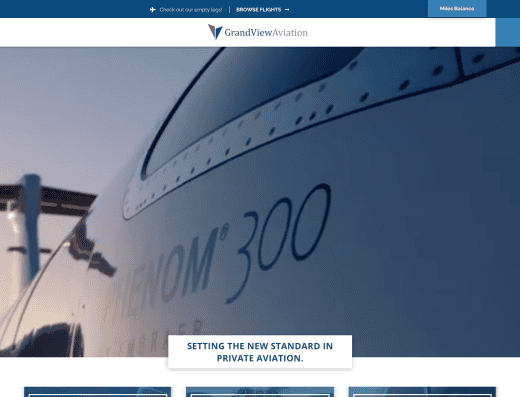 Picture of GrandView Aviation company website