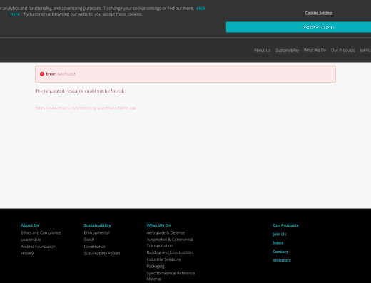 Picture of Arconic Fastening Systems company website