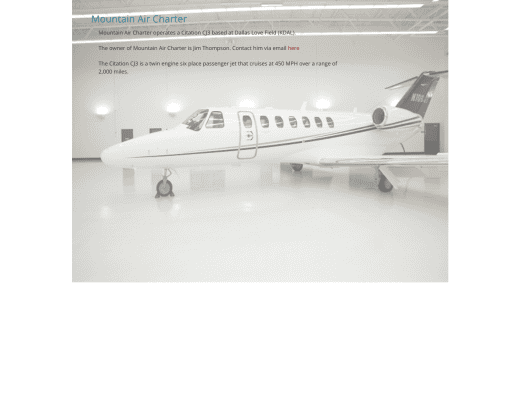 Picture of Mountain Air Charter company website