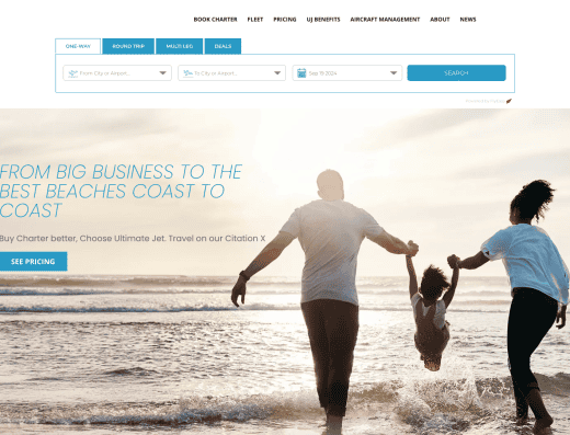 Picture of Ultimate Jetcharters company website