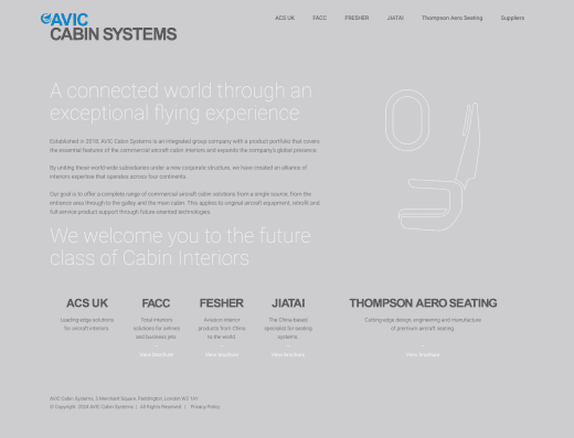 Picture of AVIC Cabin Systems company website