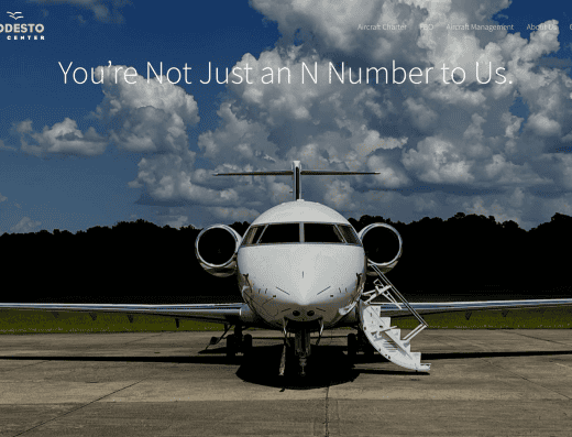Picture of Modesto Jet company website
