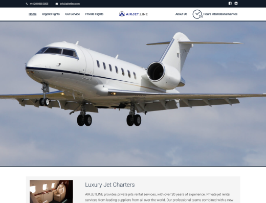 Picture of Airjet Line company website.