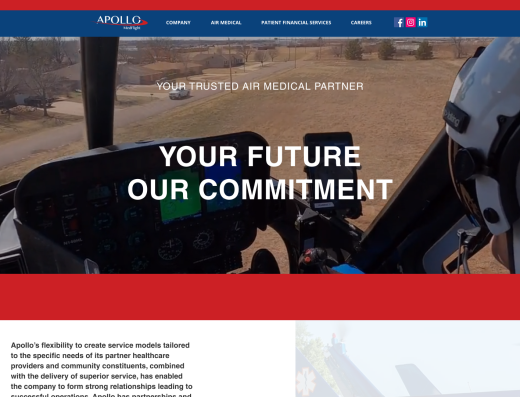 Picture of Apollo MedFlight company website.