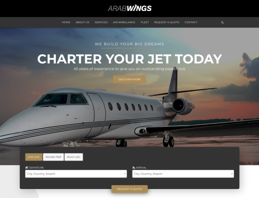 Picture of Arab Wings company website.