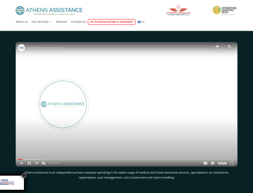Picture of Athens Assistance company website.