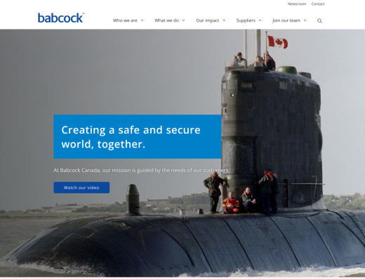 Picture of Babcock Canada Inc. company website.