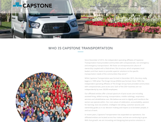Picture of Capstone Transportation company website.