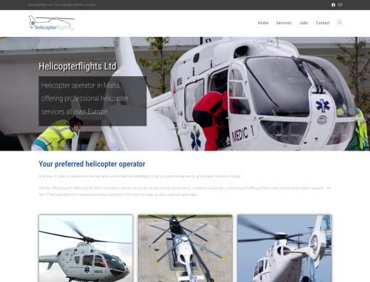 Picture of Helicopterflights Ltd company website.