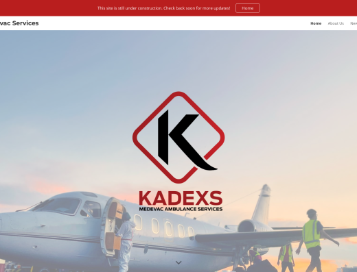 Picture of Kadexs Medevac Ambulance Services company website.
