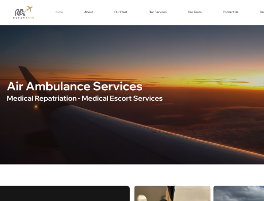 Picture of Regent Air company website.