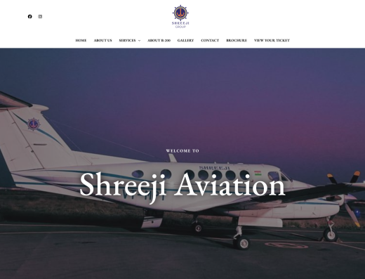 Picture of Shreeji Aviation company website.