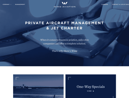 Picture of Wing Aviation company website