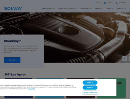 Picture of Cytec Industries (now part of Solvay) company website