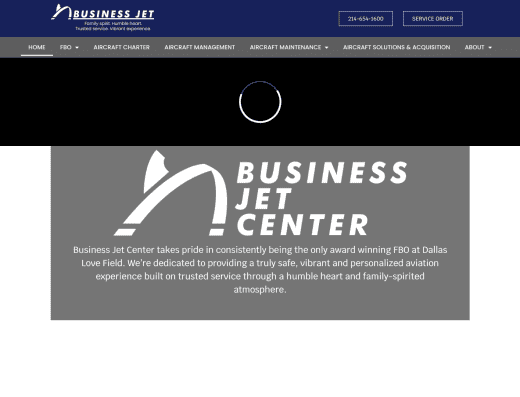 Picture of Business Jet company website