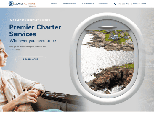 Picture of Moyer Aviation company website
