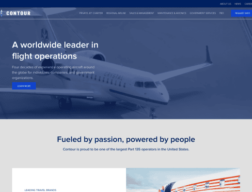 Picture of Corporate Flight Management company website