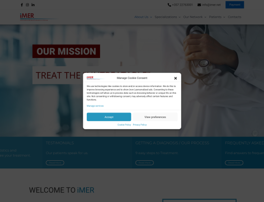 Picture of iMER Medical Services ltd company website.