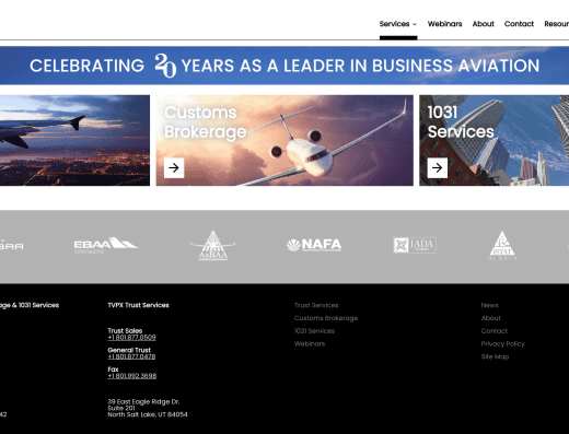 Picture of TVPX Aircraft Solutions company website