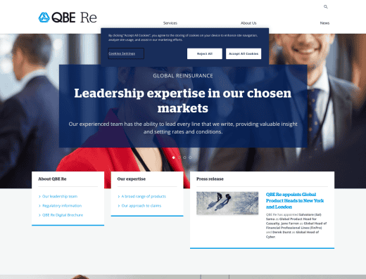 Picture of QBE Re company website