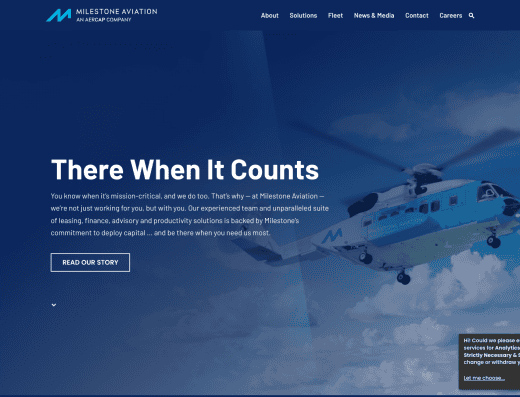 Picture of Milestone Aviation Group company website