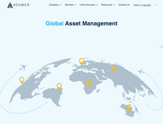 Picture of Acumen Aviation company website