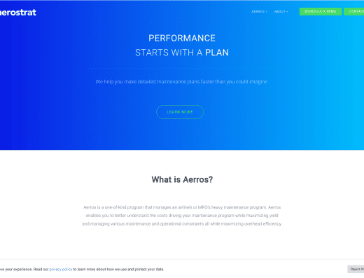 Picture of Aerostrat Software company website