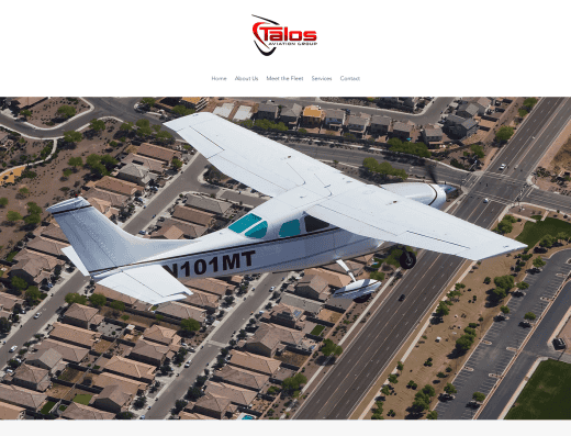 Picture of Talos Aviation company website