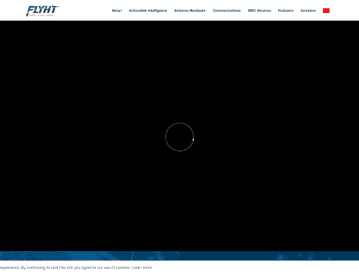 Picture of FLYHT Aerospace Solutions company website