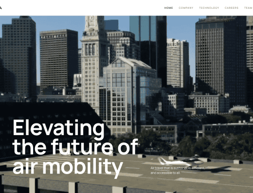 Picture of Electra Aero company website