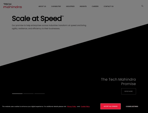 Picture of Tech Mahindra Aerospace company website