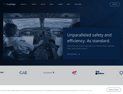 Picture of TrustFlight company website