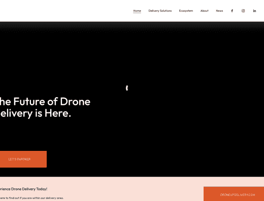 Picture of DroneUp company website