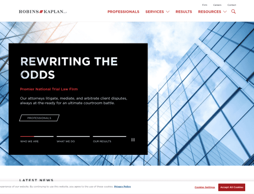 Picture of Robins Kaplan LLP company website
