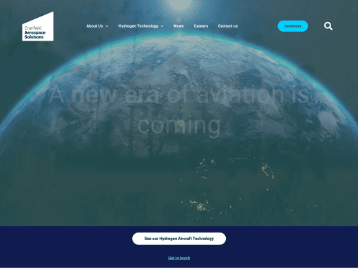 Picture of Cranfield Aerospace Solutions company website