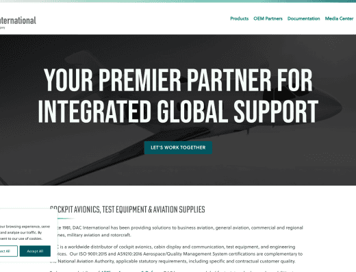 Picture of DAC International company website