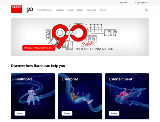 Picture of Barco NV (Aerospace Division) company website