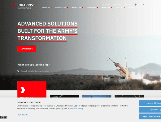 Picture of L-3 Aviation Products company website