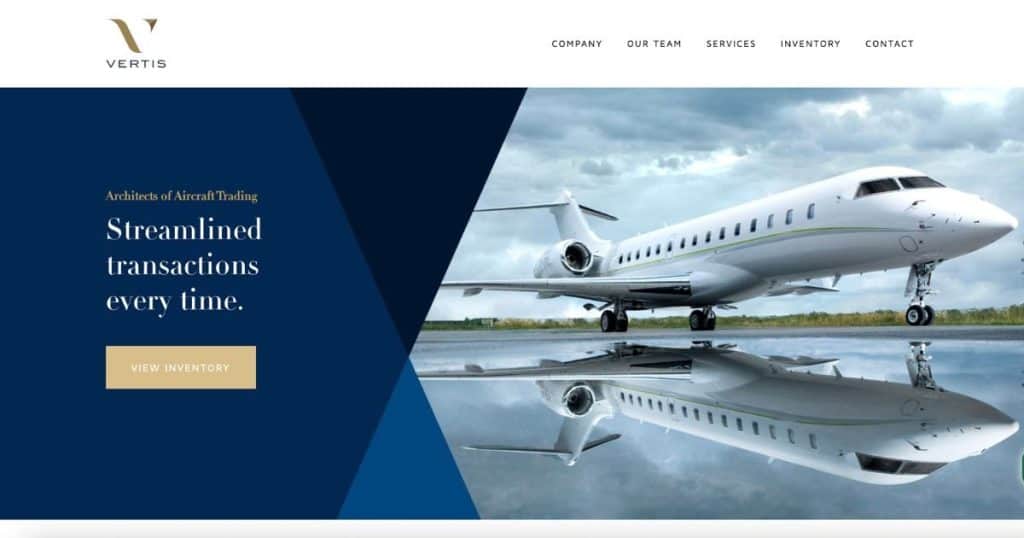 Vertis Aviation website banner 