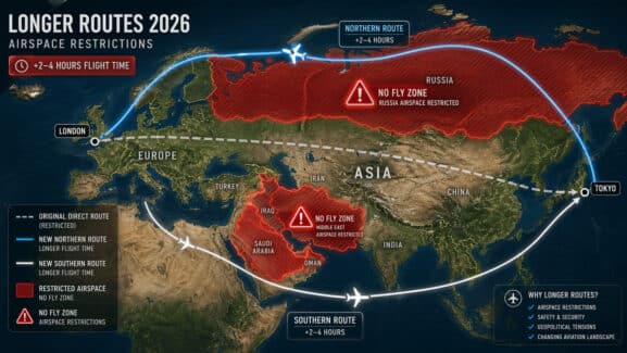 Why Flights Between Europe and Asia Are Getting Longer in 2026